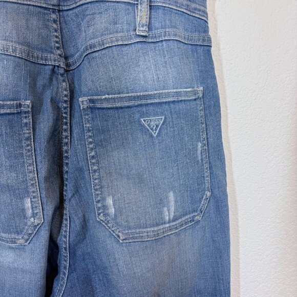 Guess Denim Jumpsuit Blue Front Zip Sleeveless Sexy Street Style Concerts Y2K - Picture 10 of 15